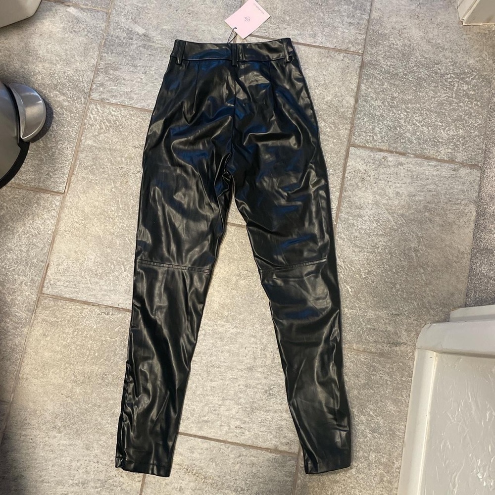 Unused high waited faux leather pants from hello molly